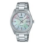 CASIO ENTICER MEN MTP-1302DS-7AVDF WHITE ANALOG DIAL SILVER STAINLESS STEEL BAND A2344
