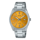 CASIO ENTICER MEN MTP-1302PD-9AVEF YELLOW ANALOG DIAL SILVER STAINLESS STEEL BAND A2369