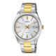 CASIO ENTICER MEN MTP-1302PSG-7AVEF SILVER ANALOG DIAL TWO-TONE STAINLESS STEEL BAND A2370