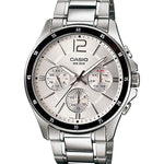 CASIO MTP-1374D-7AVDF SILVER-BLACK ANALOG DIAL SILVER STAINLESS STEEL BAND MEN'S WATCH A833