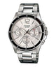 CASIO MTP-1374D-7AVDF SILVER-BLACK ANALOG DIAL SILVER STAINLESS STEEL BAND MEN'S WATCH A833