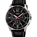 CASIO MTP-1374L-1AVDF BLACK ANALOG DIAL BLACK LEATHER BAND MEN'S WATCH A834