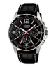 CASIO MTP-1374L-1AVDF BLACK ANALOG DIAL BLACK LEATHER BAND MEN'S WATCH A834