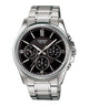 CASIO MTP-1375D-1AVDF BLACK ANALOG DIAL SILVER STAINLESS STEEL BAND MEN'S WATCH A836