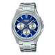 CASIO MTP-1375D-2A1VDF BLUE ANALOG DIAL SILVER STAINLESS STEEL BAND MEN'S WATCH A2228