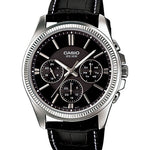 CASIO MTP-1375L-1AVDF BLACK ANALOG DIAL BLACK LEATHER BAND MEN'S WATCH A838