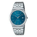 CASIO MTP-B145D-2A2VDF BLUE ANALOG DIAL SILVER STAINLESS STEEL BAND MEN'S WATCH A2199