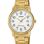 CASIO MTP-V002G-7B2UDF GOLD IP WHITE ANALOG DIAL GOLD IP STAINLESS STEEL BAND MEN'S WATCH A2312