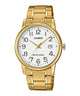 CASIO MTP-V002G-7B2UDF GOLD IP WHITE ANALOG DIAL GOLD IP STAINLESS STEEL BAND MEN'S WATCH A2312
