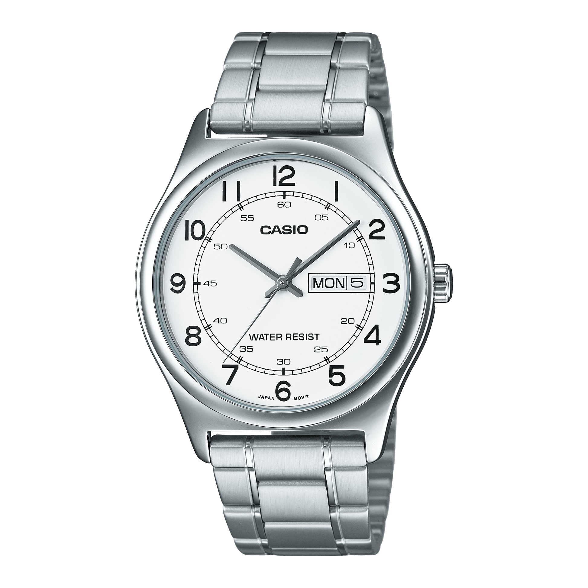 CASIO MTP-V006D-7B2UDF WHITE ANALOG DIAL SILVER STAINLESS STEEL BAND MEN'S WATCH A2316