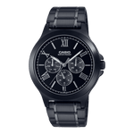 CASIO MTP-V300B-1AUDF BLACK IP ANALOG DIAL BLACK IP STAINLESS STEEL BAND MEN'S WATCH A1969