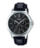 CASIO MTP-V300L-1AUDF BLACK ANALOG DIAL BLACK LEATHER BAND MEN'S WATCH A1176