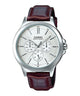CASIO MTP-V300L-7AUDF WHITE ANALOG DIAL BROWN LEATHER BAND MEN'S WATCH A1177