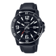 CASIO MTP-VD01BL-1BVUDF BLACK IP ANALOG DIAL BLACK LEATHER BAND MEN'S WATCH A1981