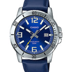 CASIO MTP-VD01L-2BVUDF BLUE ANALOG DIAL BLUE LEATHER BAND MEN'S WATCH A1737