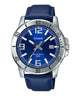 CASIO MTP-VD01L-2BVUDF BLUE ANALOG DIAL BLUE LEATHER BAND MEN'S WATCH A1737
