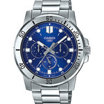 CASIO MTP-VD300D-2EUDF BLUE ANALOG DIAL SILVER STAINLESS STEEL BAND MEN'S WATCH A1749