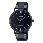 CASIO MTP-VT01B-1BUDF BLACK IP ANALOG DIAL BLACK IP STAINLESS STEEL BAND MEN'S WATCH A1973