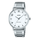 CASIO ENTICER MEN MTP-VT03D-7BDF WHITE ANALOG DIAL SILVER STAINLESS STEEL BAND A2407