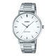 CASIO ENTICER MEN MTP-VT04D-7EDF WHITE ANALOG DIAL SILVER STAINLESS STEEL BAND A2412