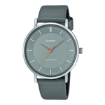 CASIO ENTICER MEN MTP-VT04L-8EDF GREY ANALOG DIAL GREY LEATHER BAND A2415