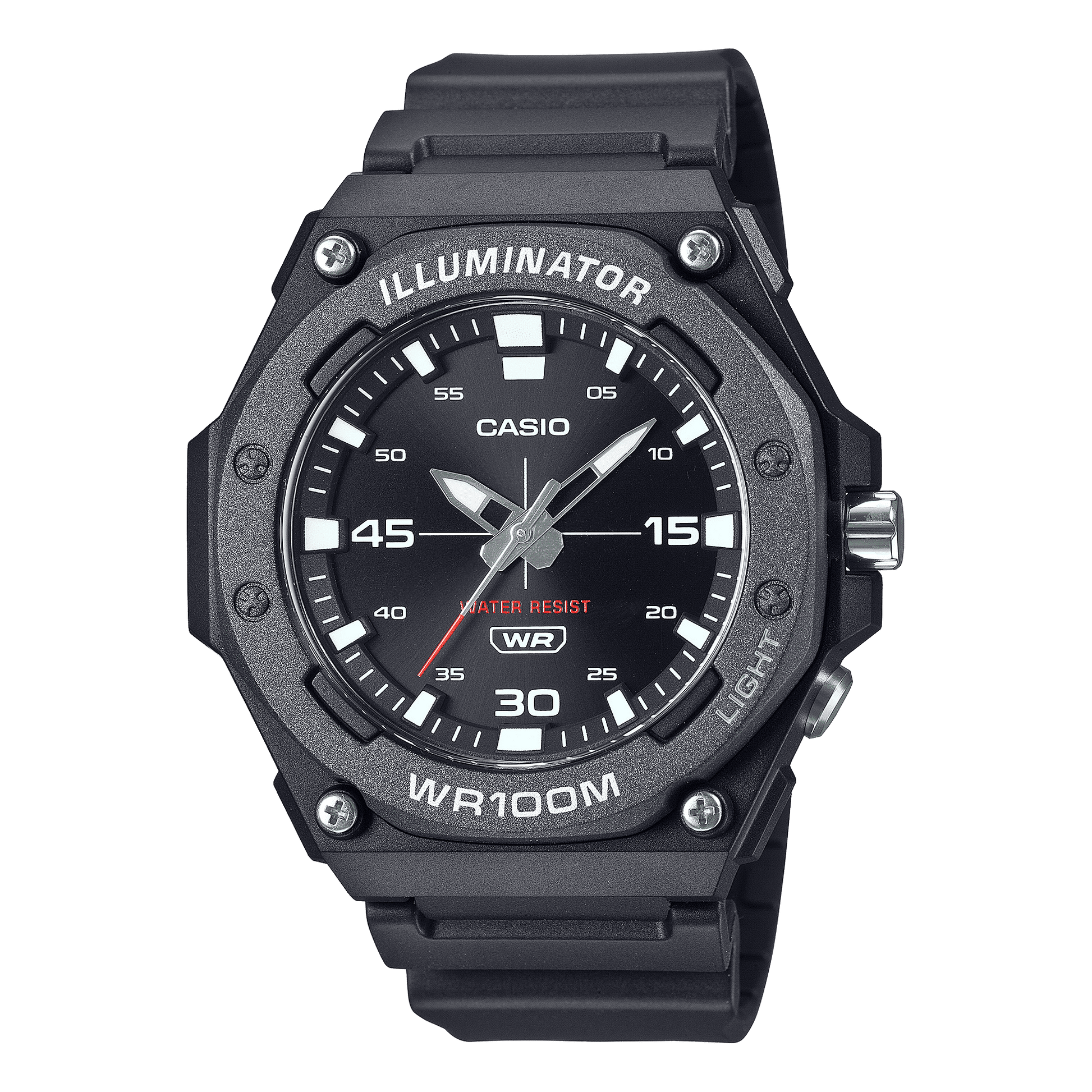 CASIO  MW-620H-1AVDF BLACK ANALOG DIAL BLACK RESIN STRAP  100M WATER RESISTANT D355