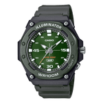 CASIO  MW-620H-3AVDF GREEN ANALOG DIAL BLACK RESIN STRAP  100M WATER RESISTANT D357