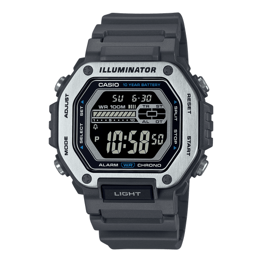 CASIO  MWD-110H-8BVDF  DIGITAL DIAL WHITE RESIN STRAP  10 YEAR BATTERY D302