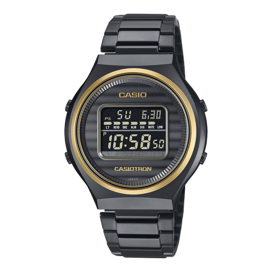 CASIO ENTICER MEN TRN-50ZE-1ADR BLACK DIGITAL DIAL BLACK STAINLESS STEEL BAND A2380