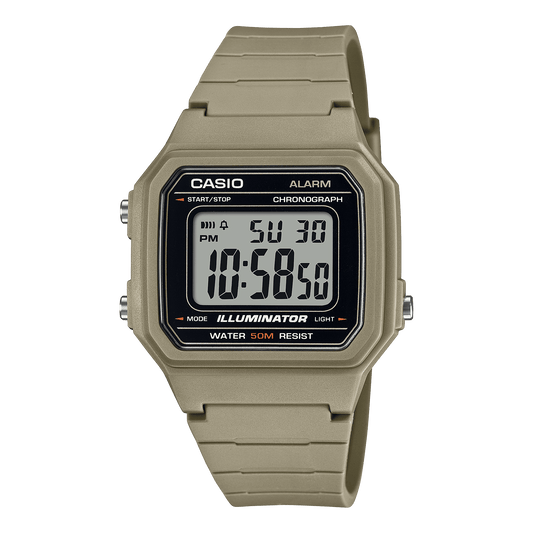CASIO W-217H-5AVDF DIGITAL DIAL BROWN RESIN STRAP 7 YEAR BATTERY I131