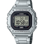 CASIO  W-218HD-1AVDF  DIGITAL DIAL SILVER RESIN STRAP  7 YEAR BATTERY D227