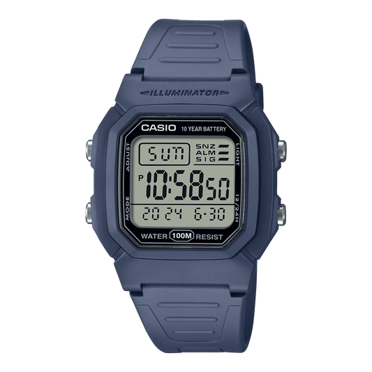 CASIO  W-800H-2AVDF  DIGITAL DIAL BLUE RESIN STRAP  100M WATER RESISTANT D333