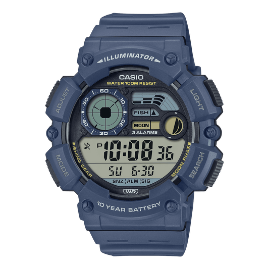 CASIO  WS-1500H-2AVDF  DIGITAL DIAL BLUE RESIN STRAP  MOON DATA D293