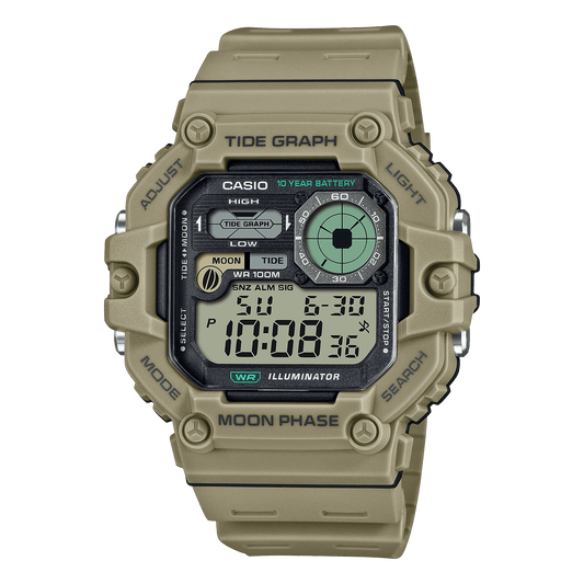 CASIO  WS-1700H-5AVDF  DIGITAL DIAL BLACK RESIN STRAP  TIDE GRAPH A2248