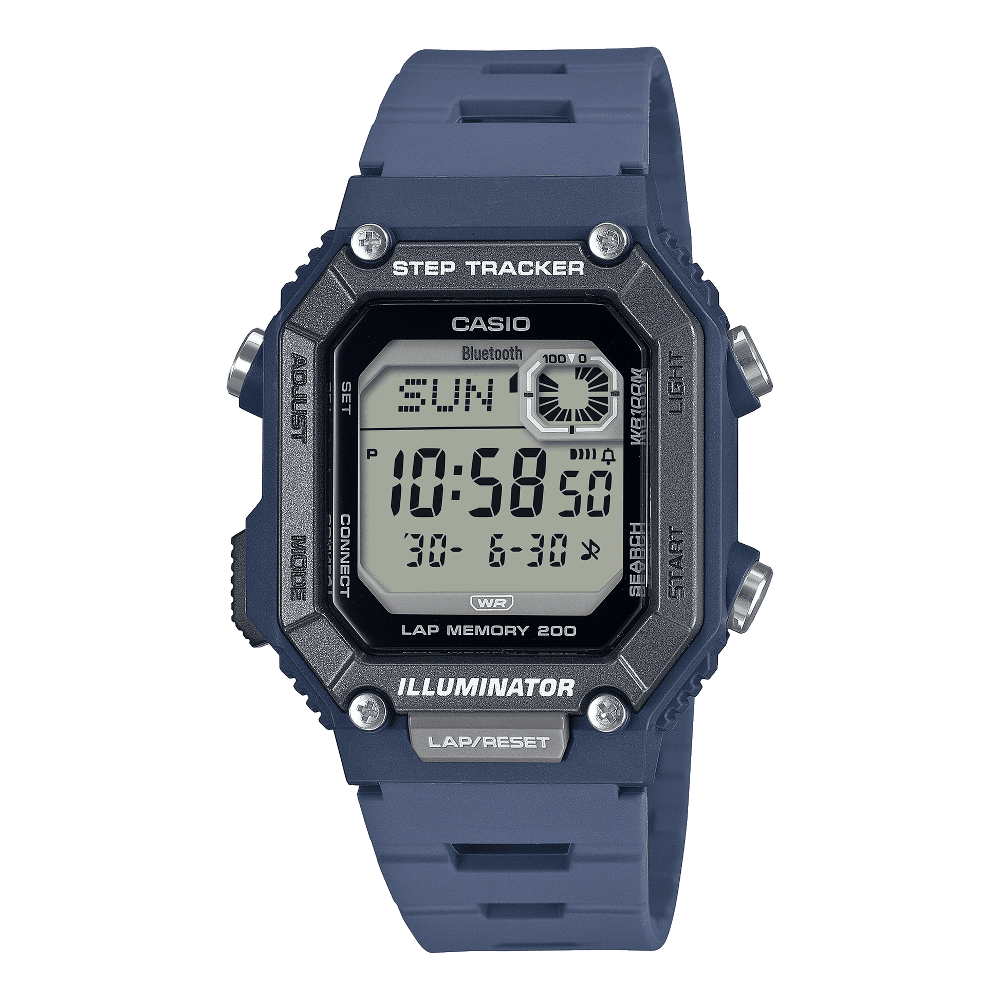 CASIO YOUTH WS-B1000-2AVDF BLUE DIGITAL DIAL BLUE RESIN BAND D353