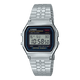 CASIO VINTAGE A159W-N1DF BLACK DIGITAL DIAL SILVER STAINLESS STEEL BAND D339