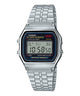 CASIO VINTAGE A159WA-N1DF BLACK DIGITAL DIAL SILVER STAINLESS STEEL BAND D338