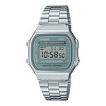 CASIO VINTAGE A168WA-3AYDF GRAY DIGITAL DIAL SILVER STAINLESS STEEL BAND D330