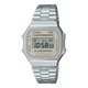 CASIO VINTAGE A168WA-8AYDF BROWN DIGITAL DIAL SILVER STAINLESS STEEL BAND D332