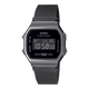 CASIO VINTAGE A168WEMB-1BDF BLACK DIGITAL DIAL SILVER STAINLESS STEEL BAND D259