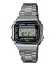 CASIO VINTAGE A168WGG-1ADF BLACK DIGITAL DIAL BLACK STAINLESS STEEL BAND D181