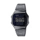 CASIO VINTAGE A168WGG-1BDF BLACK DIGITAL DIAL BLACK STAINLESS STEEL BAND D182