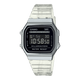 CASIO VINTAGE A168XES-1BDF BLACK DIGITAL DIAL TRANSPARENT RESIN STRAP D306