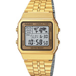 CASIO VINTAGE A500WGA-9DF GOLD DIGITAL DIAL GOLD STAINLESS STEEL BAND D134