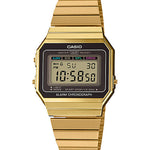 CASIO VINTAGE A700WG-9ADF GOLD DIGITAL DIAL GOLD STAINLESS STEEL BAND D198