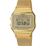 CASIO VINTAGE A700WMG-9ADF GOLD DIGITAL DIAL GOLD STAINLESS STEEL MESH BAND D171