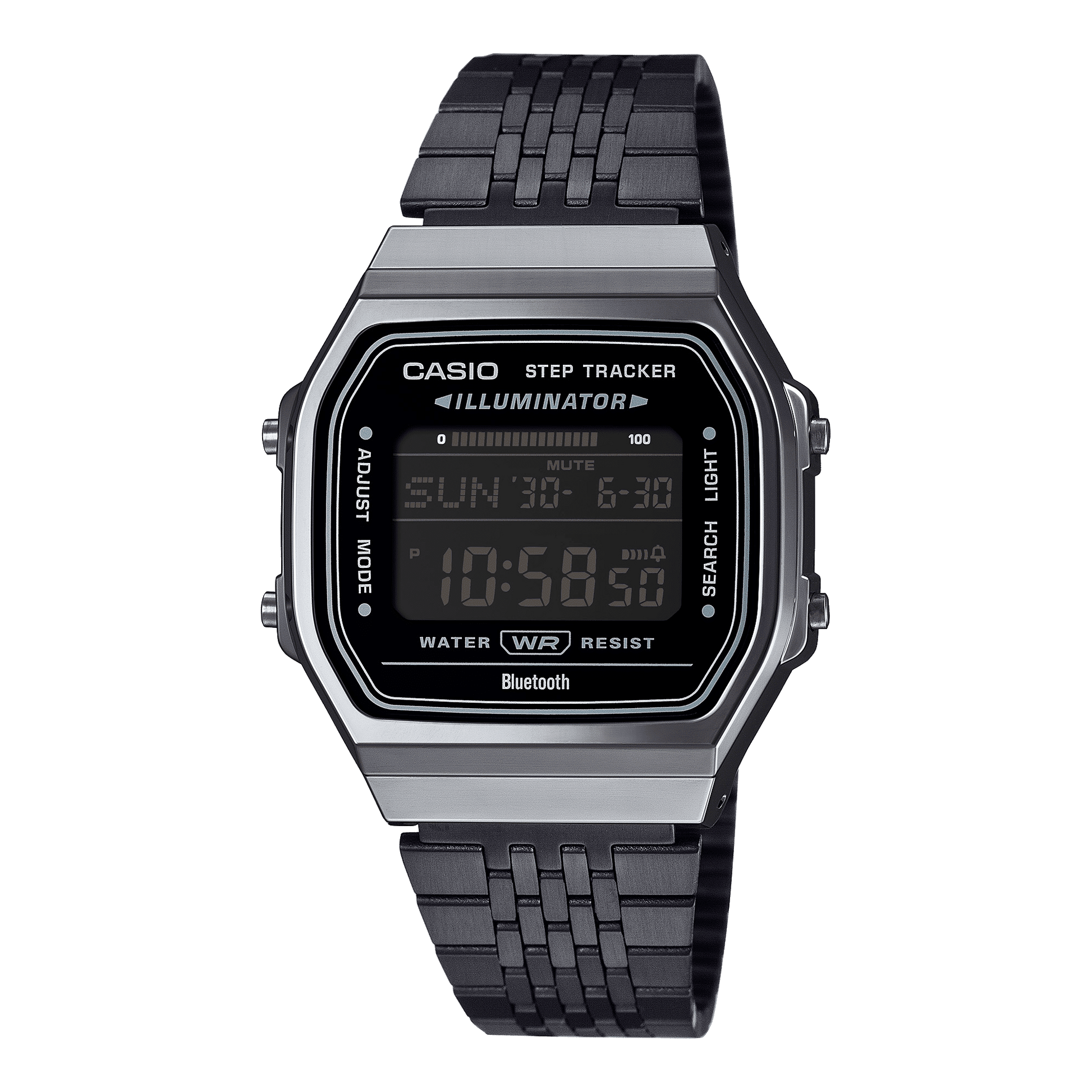 CASIO VINTAGE ABL-100WEGG-1BDF BLACK DIGITAL DIAL BLACK  STAINLESS STEEL  BAND D367