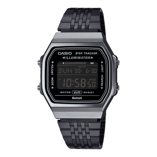 CASIO VINTAGE ABL-100WEGG-1BDF BLACK DIGITAL DIAL BLACK  STAINLESS STEEL  BAND D367