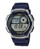 CASIO  AE-1000W-2AVDF  DIGITAL DIAL BLUE RESIN STRAP  WORLD TIME D118