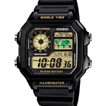 CASIO YOUTH AE-1200WH-1BVDF BLACK DIGITAL DIAL BLACK  RESIN  BAND D098